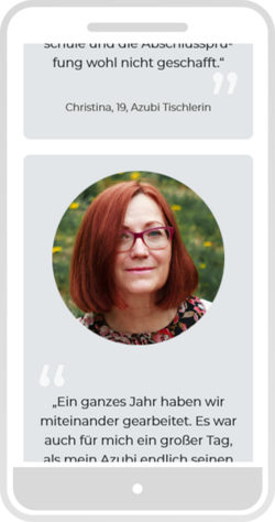 Smartphone-Ansicht von Zitaten