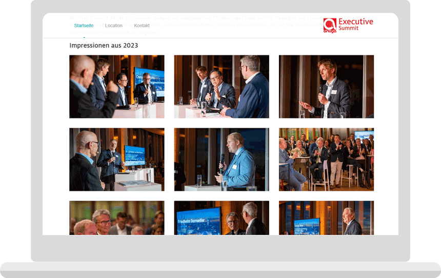Laptop-Ansicht der Bildergalerie der Anuga Executive Summit