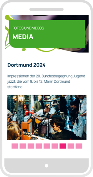 Smartphone-Ansicht mit Fotogalerie-Slider