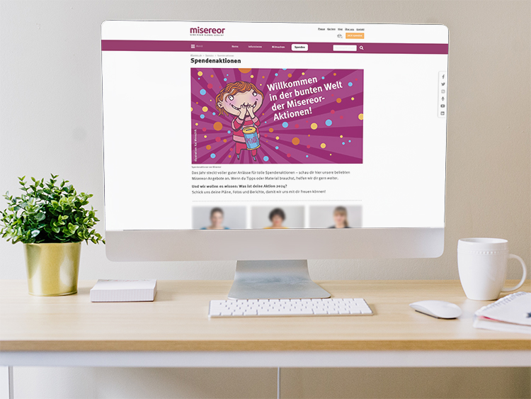 Responsive TYPO3-Webseite für Misereor, Seite Spendenaktionen - Foto: Amy Hirschi, Unsplash