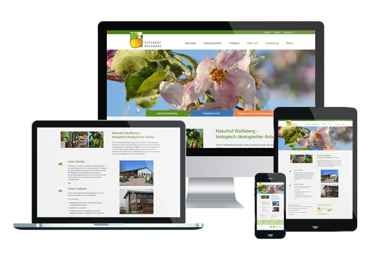 Screenshot der TYPO3-Webseite Naturhof Wolfsberg