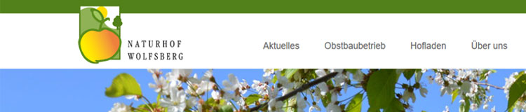 Kopfbild der TYPO3 Webseite www.naturhof-wolfsberg.de