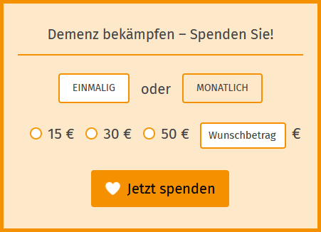 Individuell gestaltete Spendenbox von der Alzheimer Forschung Initiative