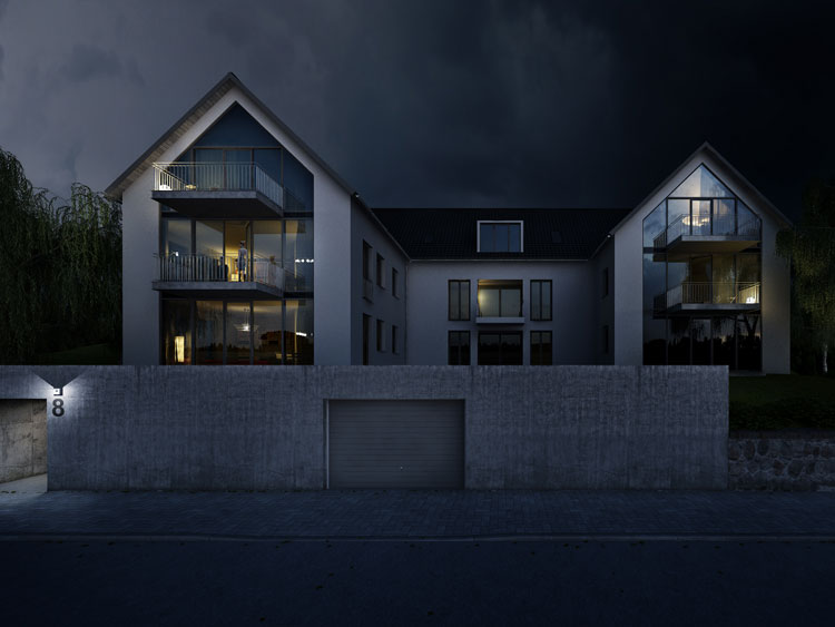 3D-Visualisierung, Architektur: Ein Wohnhaus bei Nacht - Foto: Artur Krause, A R T V I S U